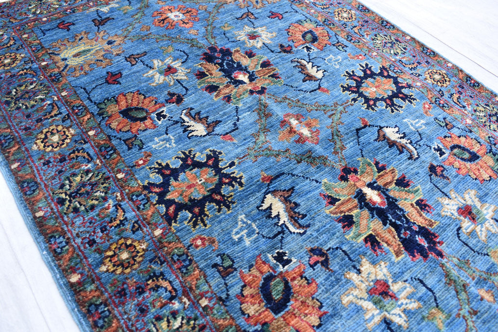 Afghan handmade tribal tradition chob rug, 4.7 x 2.7 ft | Living Room Rug | Small Area Rug | Boho Home Decor | Office Rug