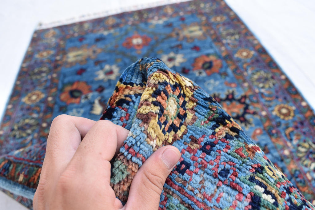 Afghan handmade tribal tradition chob rug, 4.7 x 2.7 ft | Living Room Rug | Small Area Rug | Boho Home Decor | Office Rug