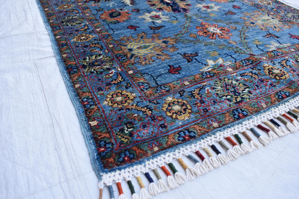 Afghan handmade tribal tradition chob rug, 4.7 x 2.7 ft | Living Room Rug | Small Area Rug | Boho Home Decor | Office Rug