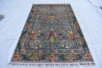 handmade Afghan vintage rug 5.2 x 3.3 ft | Bohemian Carpet | Boho Home Decor | Small Area Rug | Office Rug | Living Room Rug