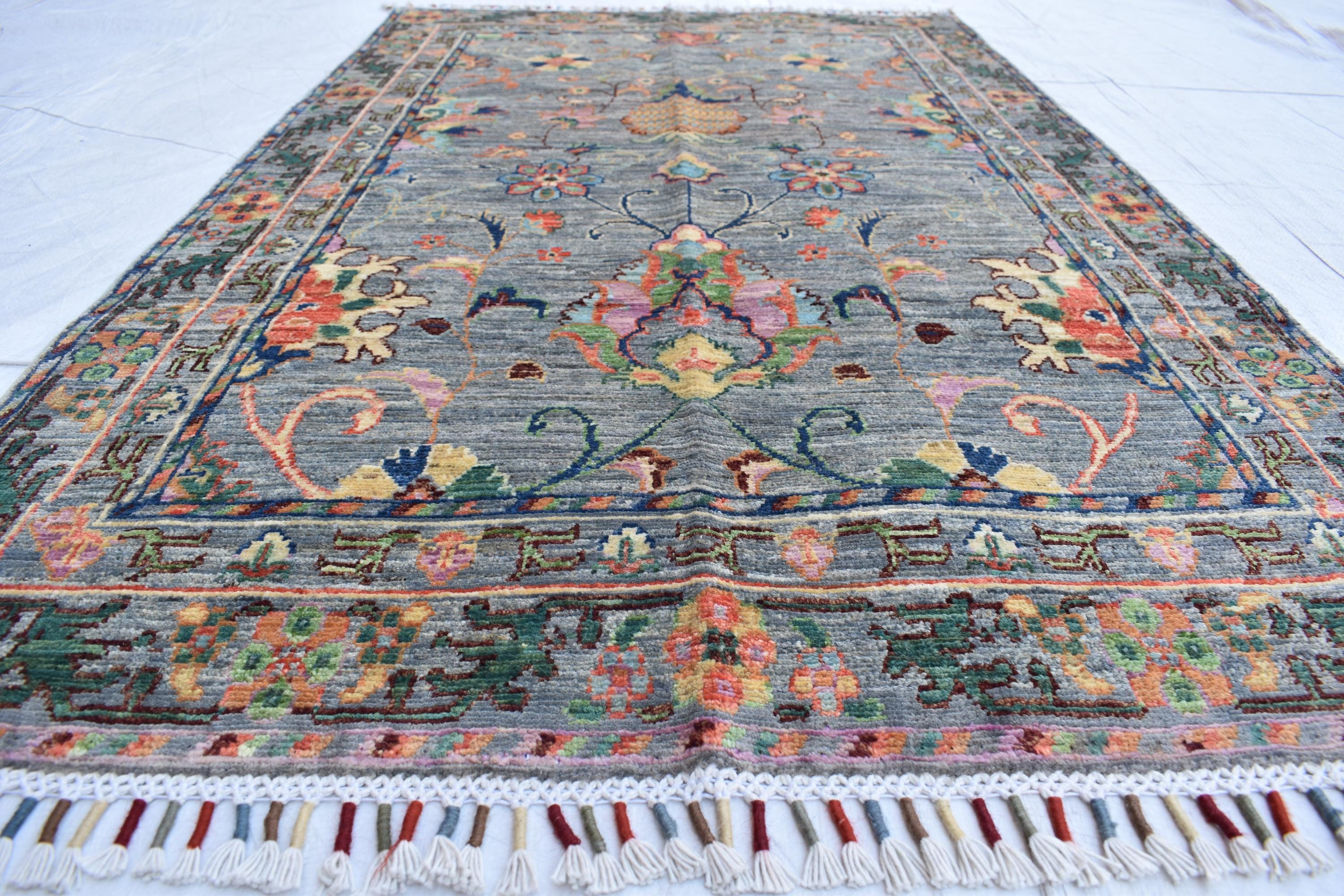 handmade Afghan vintage rug 5.2 x 3.3 ft | Bohemian Carpet | Boho Home Decor | Small Area Rug | Office Rug | Living Room Rug