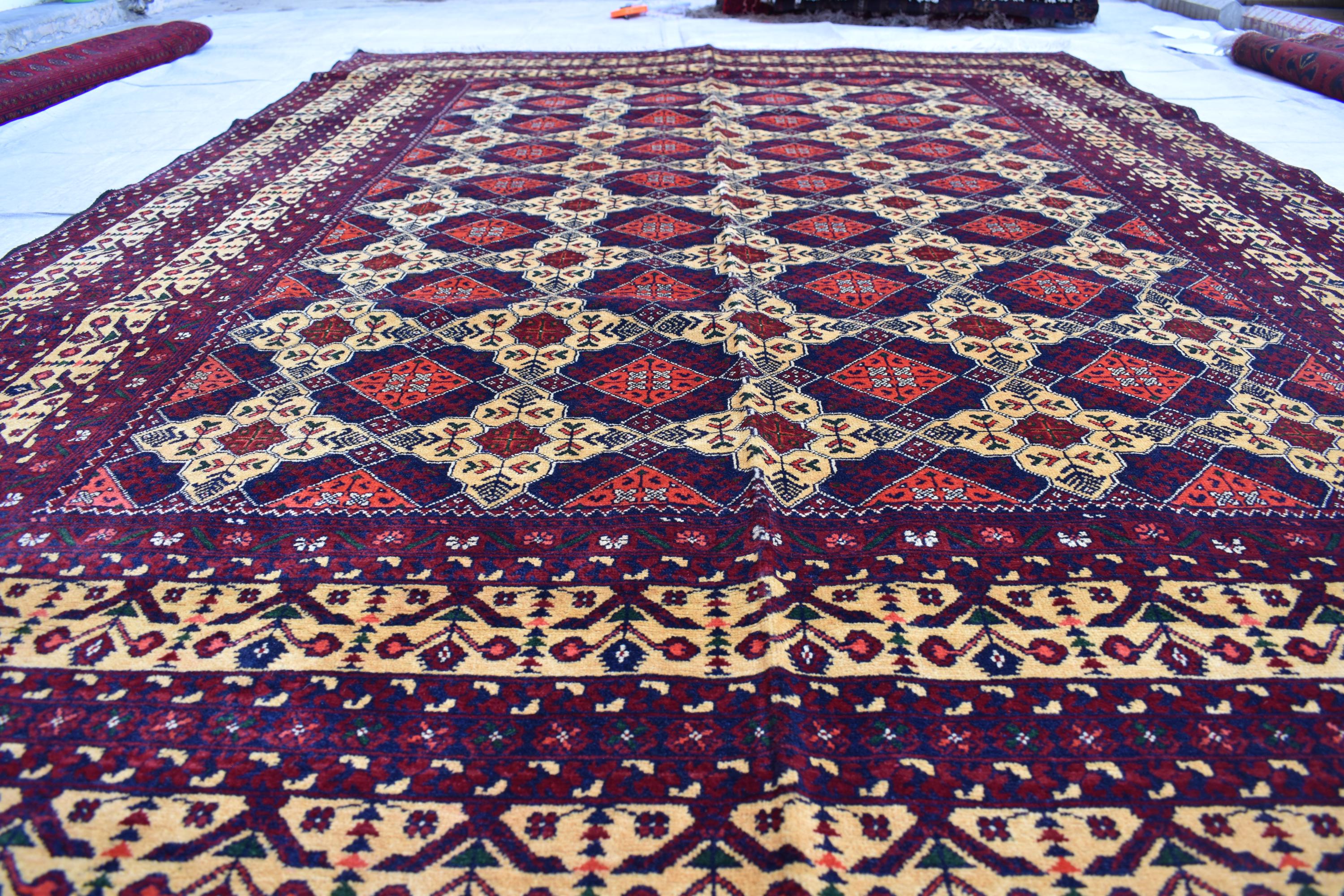 7x10 Exquisite Yousafi Carpet – Handwoven Afghan Masterpiece | Living Room Rug | Bedroom Rug | Boho Decor | Geometric, Multicolor Rug