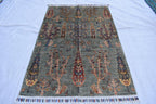 Handmade Afghan Tree of Life Design Rug - 4.1 x 2.7 ft | Pictorial Rug | Bohemian Home Decor | Geometric Rug | Office Rug