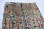 Handmade Afghan Tree of Life Design Rug - 4.1 x 2.7 ft | Pictorial Rug | Bohemian Home Decor | Geometric Rug | Office Rug