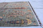 Handmade Afghan Tree of Life Design Rug - 4.1 x 2.7 ft | Pictorial Rug | Bohemian Home Decor | Geometric Rug | Office Rug