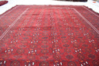 Antique 9.7x6.8 ft Afghan Carpet – Handwoven Traditional Masterpiece | Living Room Rug | Farm House Carpet | Vintage Rug