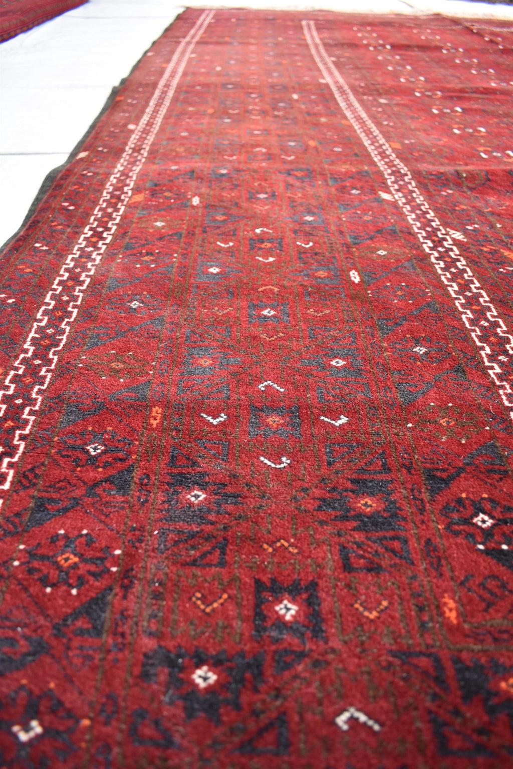 Antique 9.7x6.8 ft Afghan Carpet – Handwoven Traditional Masterpiece | Living Room Rug | Farm House Carpet | Vintage Rug