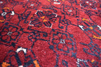 Antique Afghan handmade carpet 9.8 x 6.7 ft, Rustic Home Decor or Office Decor | Farm House Rug | 100 Years Old