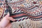 Antique Afghan Kilim Rug – Handwoven Wool, Geometric Tribal Design, 6.1x4.2 ft | Farm House Rug | Living Room Rug | Wall Hanging Carpet