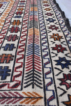 Antique Afghan Kilim Rug – Handwoven Wool, Geometric Tribal Design, 6.1x4.2 ft | Farm House Rug | Living Room Rug | Wall Hanging Carpet