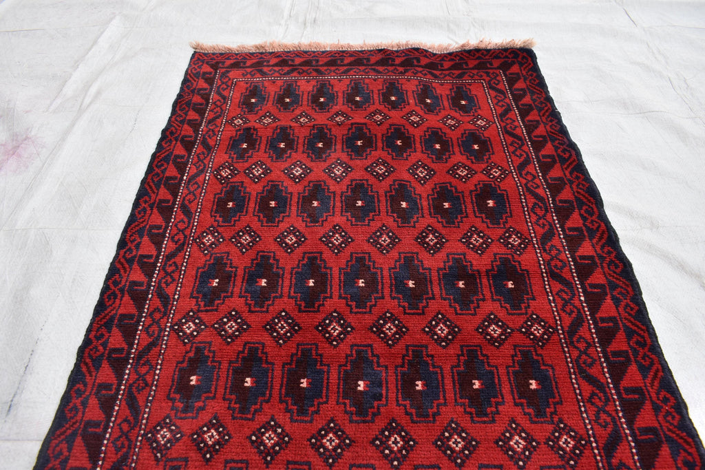 50-Years Old Antique Baluchi Rug 6.1x2.10 ft - Handwoven Wool, Vintage Tribal Carpet, Flatweave Ethnic Decor, Living Room Rug