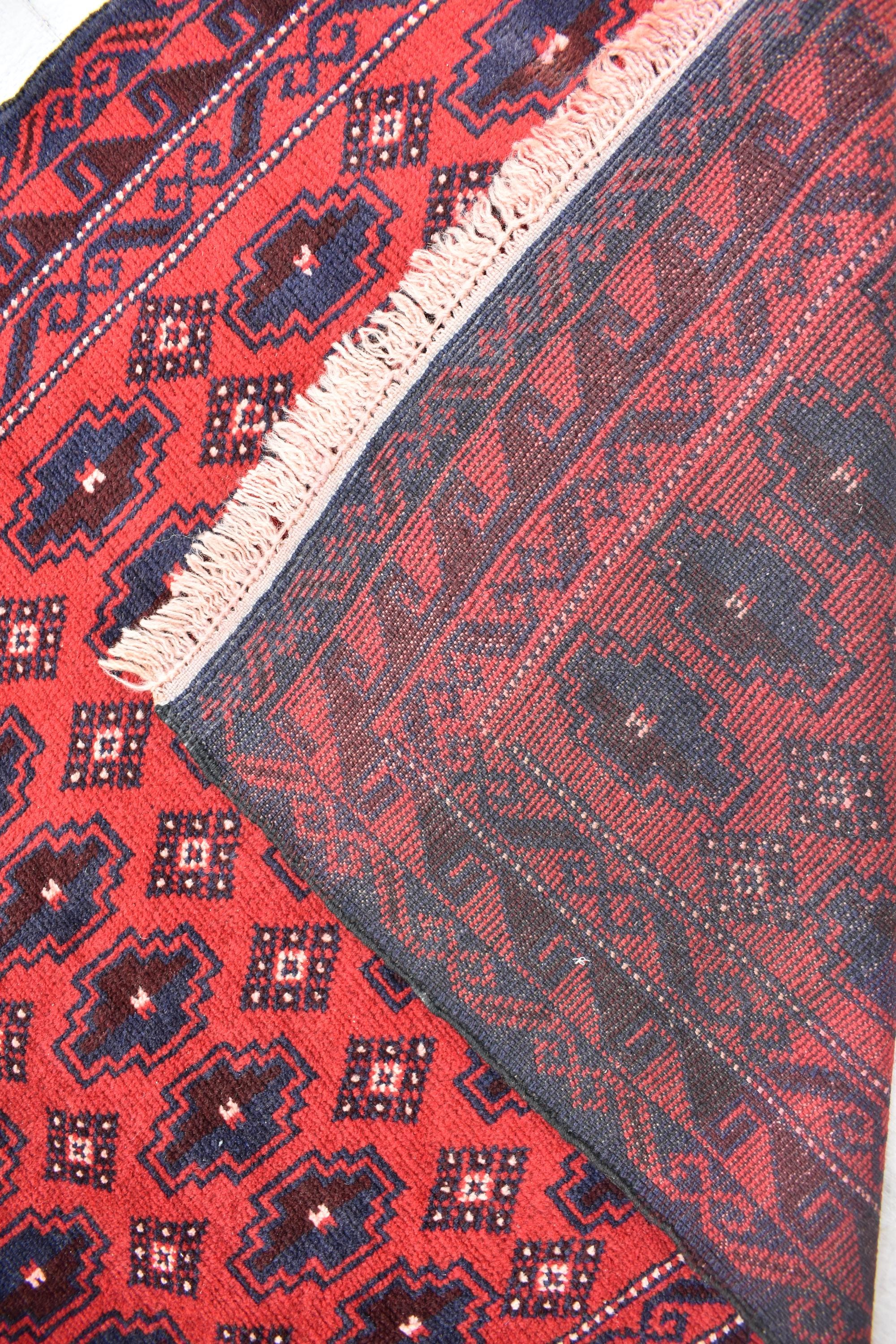 50-Years Old Antique Baluchi Rug 6.1x2.10 ft - Handwoven Wool, Vintage Tribal Carpet, Flatweave Ethnic Decor, Living Room Rug