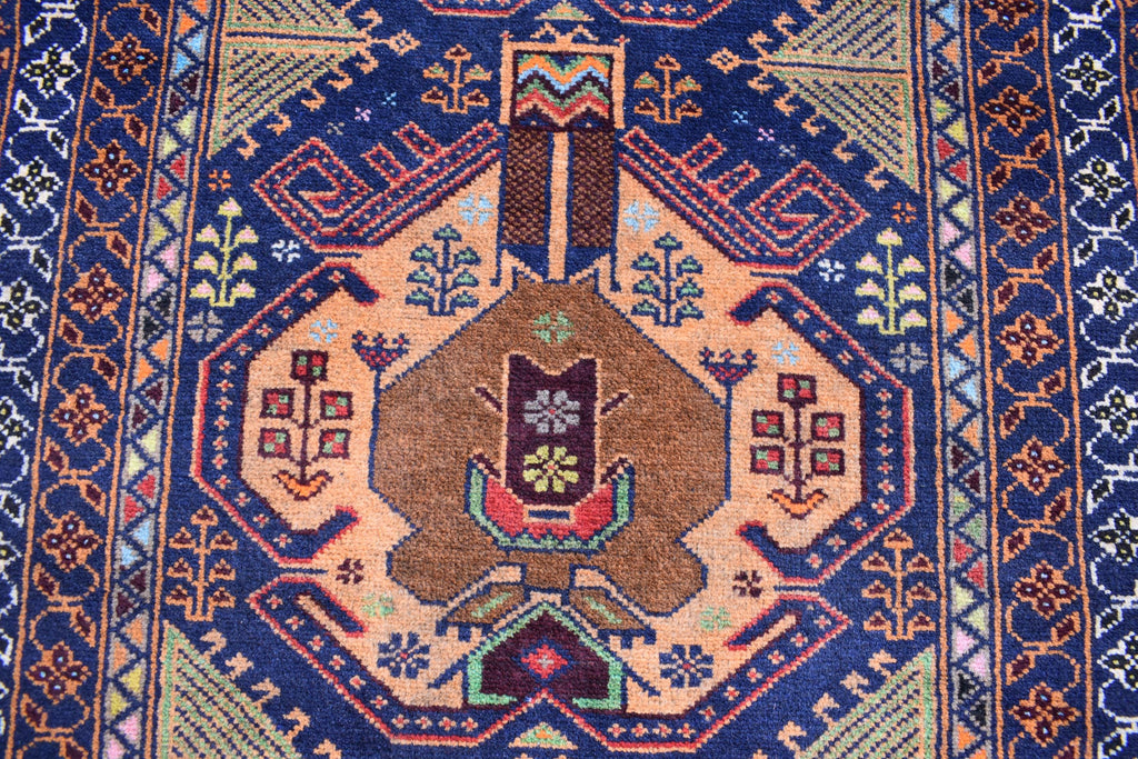 Antique Baluchi Runner 3x13 - Vintage Brown Green and Bronze Tribal Carpet - Narrow Hallway Rug, Ethnic Boho Floor Cover, Collector's Piece