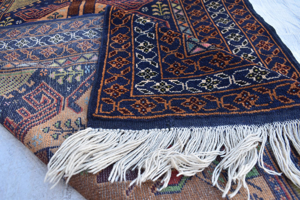 Antique Baluchi Runner 3x13 - Vintage Brown Green and Bronze Tribal Carpet - Narrow Hallway Rug, Ethnic Boho Floor Cover, Collector's Piece
