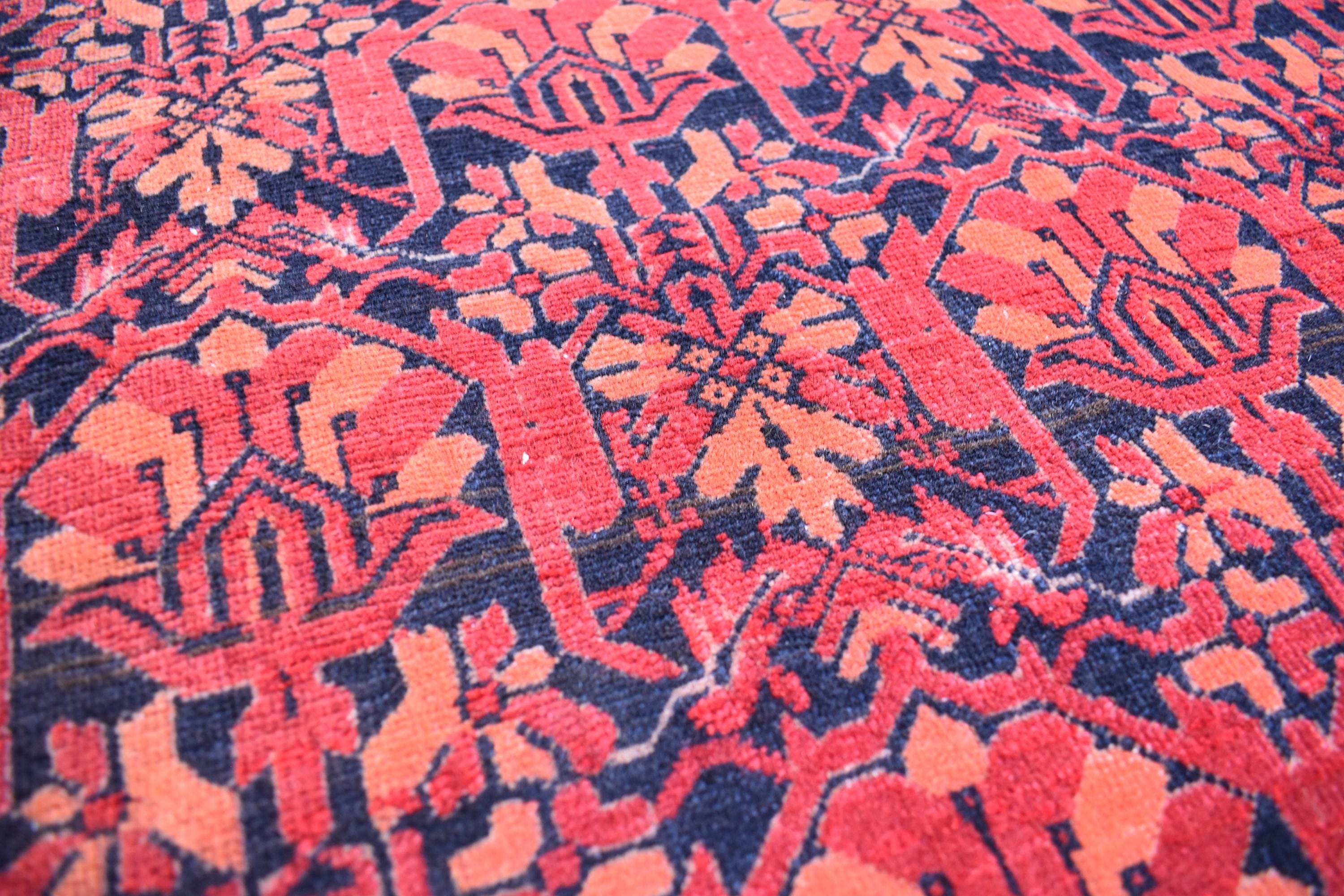 Antique Handmade Runner 12.6 x 2.9 ft - Vintage Persian Hallway Rug, Unique Oriental Carpet, Long Handwoven Floor Runner