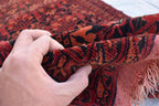 Antique Handmade Runner 12.6 x 2.9 ft - Vintage Persian Hallway Rug, Unique Oriental Carpet, Long Handwoven Floor Runner