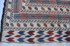 1980s Antique Afghan Kilim Rug – Handwoven Wool, Geometric Tribal Design, 5.10x4.3 ft, Wall Hanging Rug, Small Area Rug