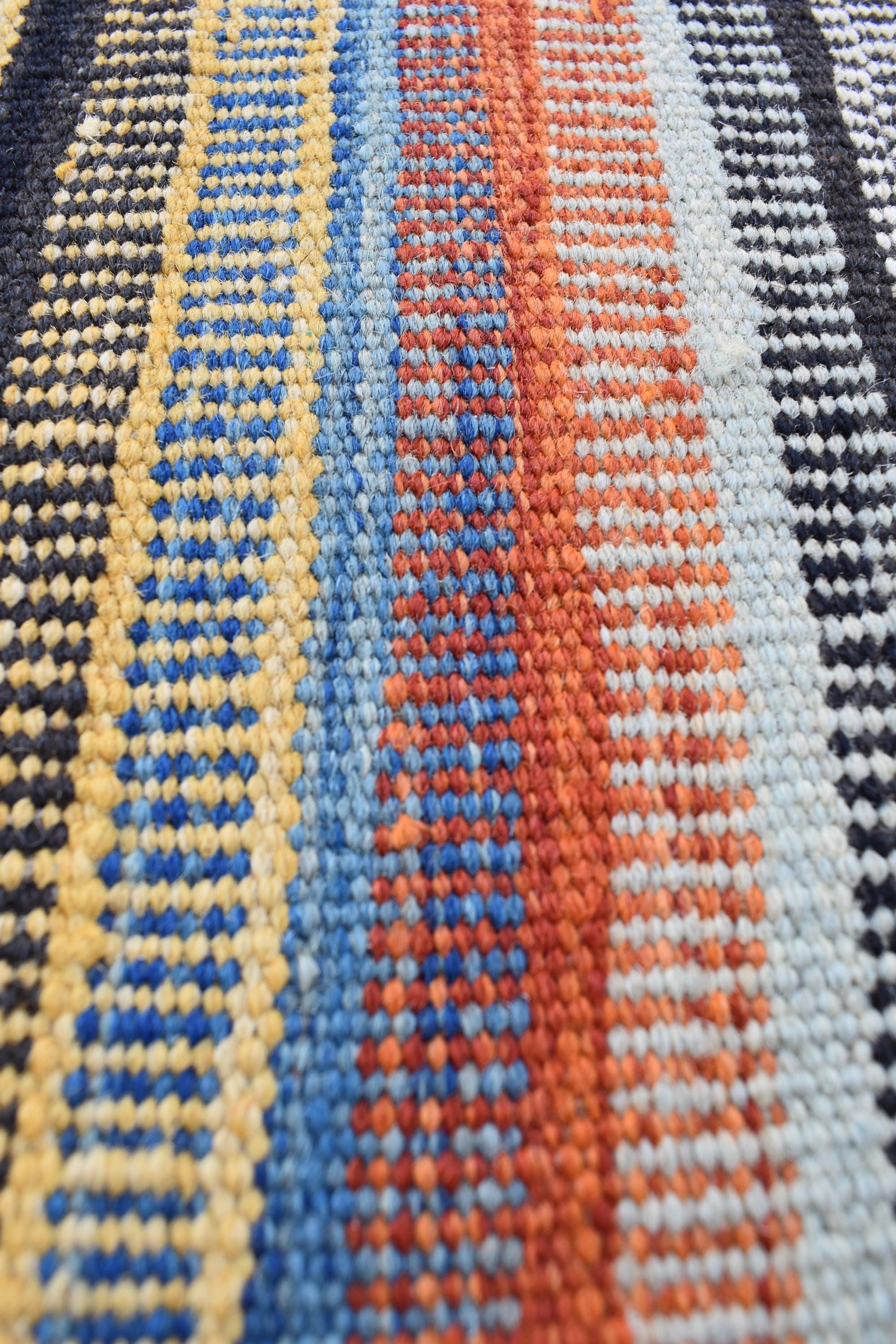 Unique Afghan Kilim Rug – Handwoven Wool, Geometric Tribal Design, 6.6x4.11 ft | Farm House Rug | Bohemian Rug | Office Rug