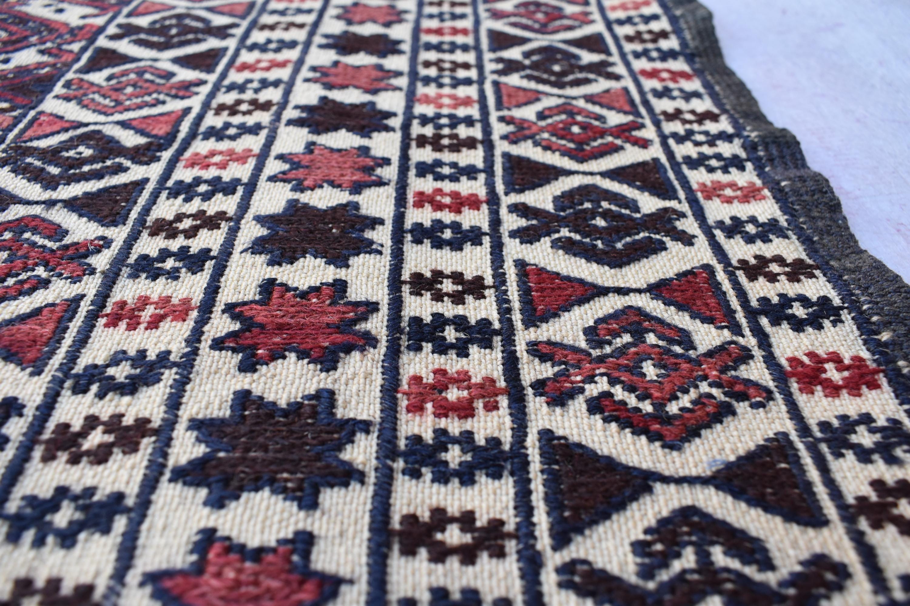 Antique Afghan Zahir Shahi Kilim 6x4.2 ft - 60 Years Old, Handwoven Tribal Wool Rug, Vintage Flatweave, Boho Ethnic Decor, Wall Hanging Rug
