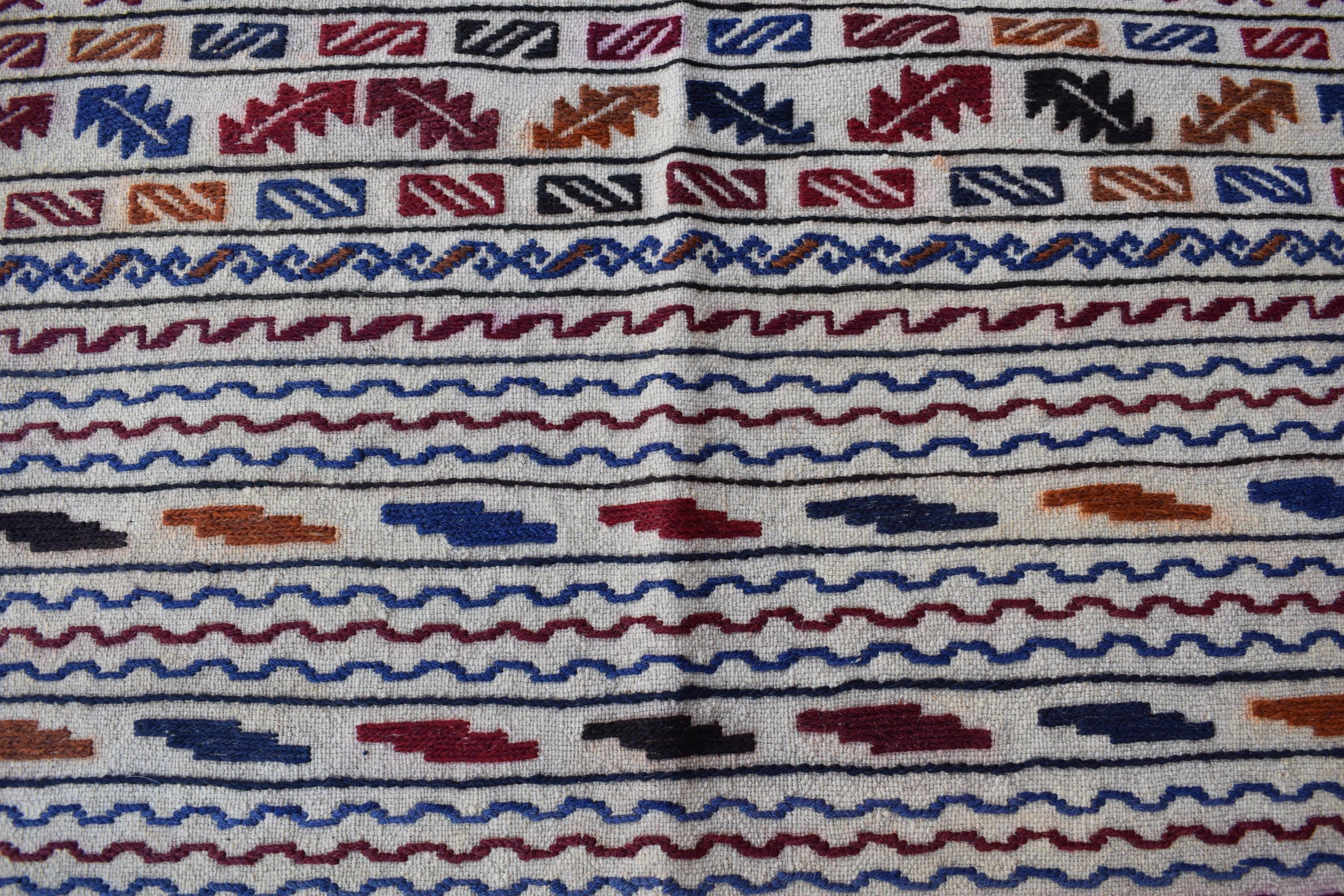 Antique Afghan Kilim Rug 6.3x4.1 ft - 30 Years Old, Handwoven Vintage Wool Flatweave, Tribal Boho Decor, Wall Hanging Rug, Bedroom Rug