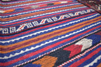 Antique 1950s Kilim Rug – Vintage Afghan Handmade Wool Carpet, 6.11 x 4.5 ft | Mid-Century Tribal Flat Weave Decor, Farm House Rug