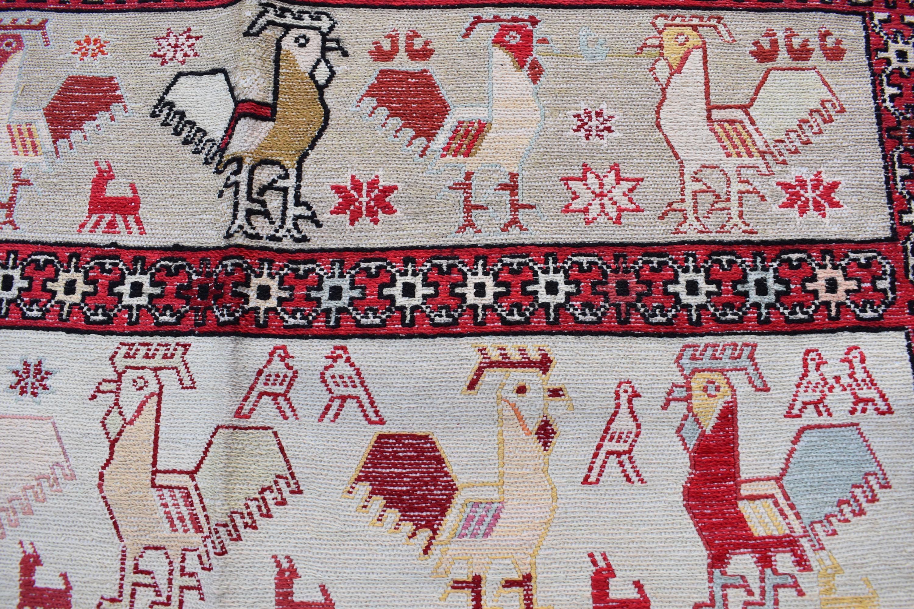 4x7 1990s Antique Afghan Rug-Vintage Handwoven Carpet with Geometric Patterns-Timeless Home Decor, Wall Hanging Rug 6.8x3.10 ft, Bedroom rug