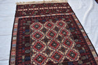 Vintage 50-Year-Old Kilim Rug - 6.8 x 4.2 ft Handwoven Afghan Wool Carpet with Geometric Patterns, Living Room Rug, Wall Hanging Rug