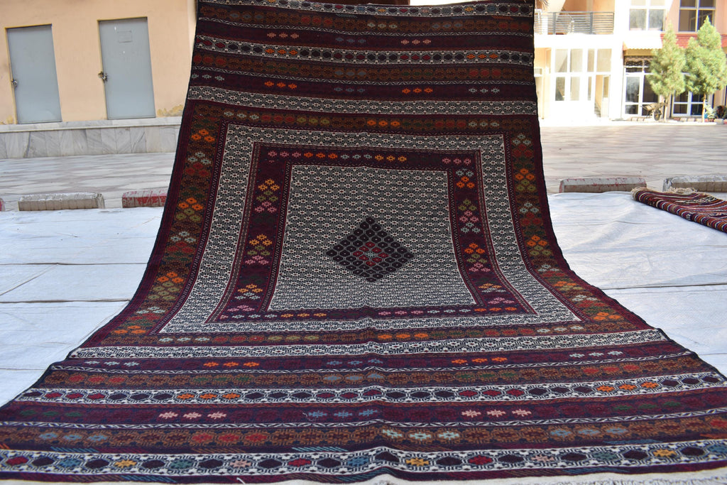 Vintage 50-Year-Old Silk Kilim Rug – 6.8 x 4.1 ft | Authentic Handwoven Antique Carpet, Living Room Rug, Office Rug, Bedroom Rug