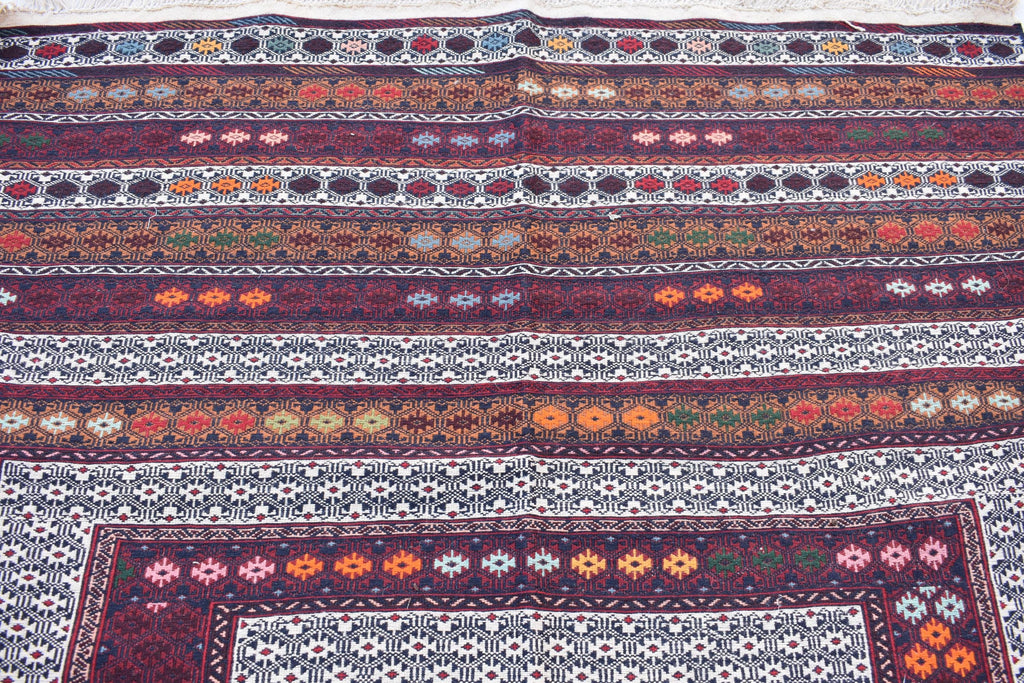 Vintage 50-Year-Old Silk Kilim Rug – 6.8 x 4.1 ft | Authentic Handwoven Antique Carpet, Living Room Rug, Office Rug, Bedroom Rug