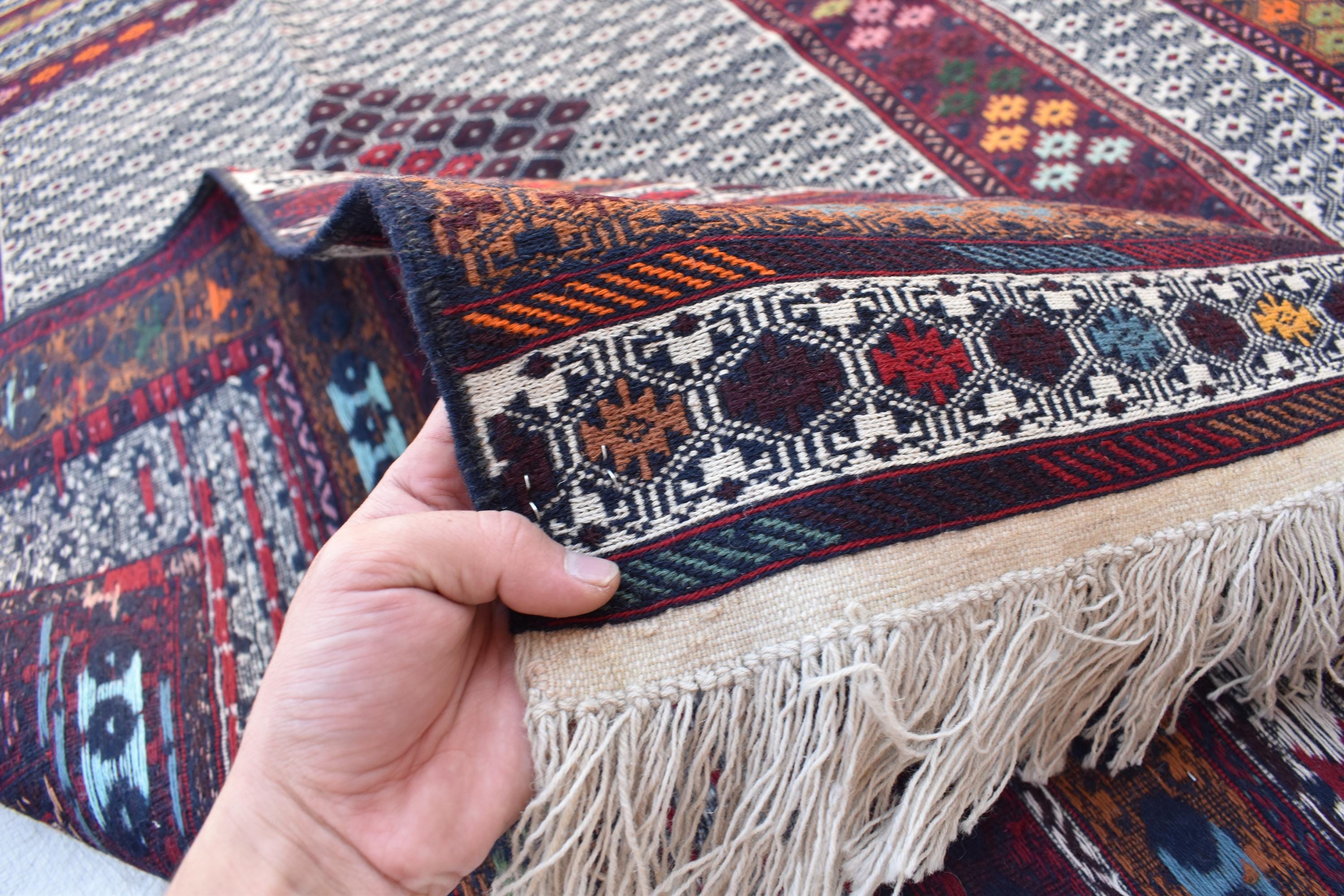 Vintage 50-Year-Old Silk Kilim Rug – 6.8 x 4.1 ft | Authentic Handwoven Antique Carpet, Living Room Rug, Office Rug, Bedroom Rug