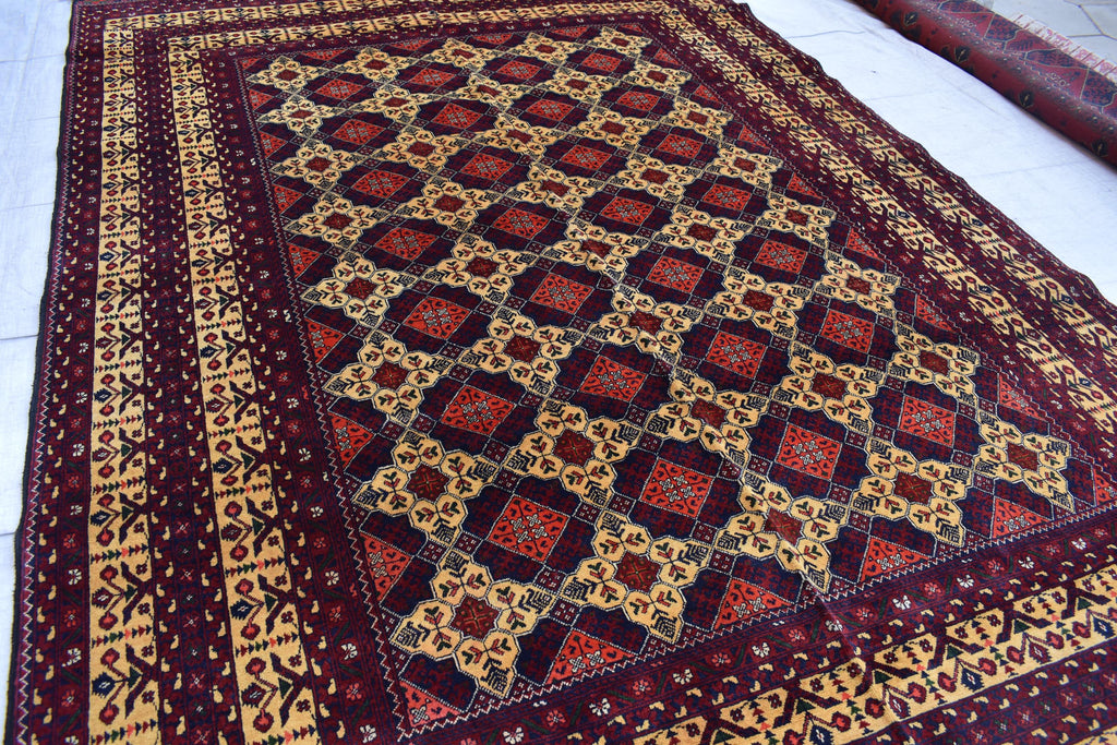 7x10 Exquisite Yousafi Carpet – Handwoven Afghan Masterpiece | Living Room Rug | Bedroom Rug | Boho Decor | Geometric, Multicolor Rug