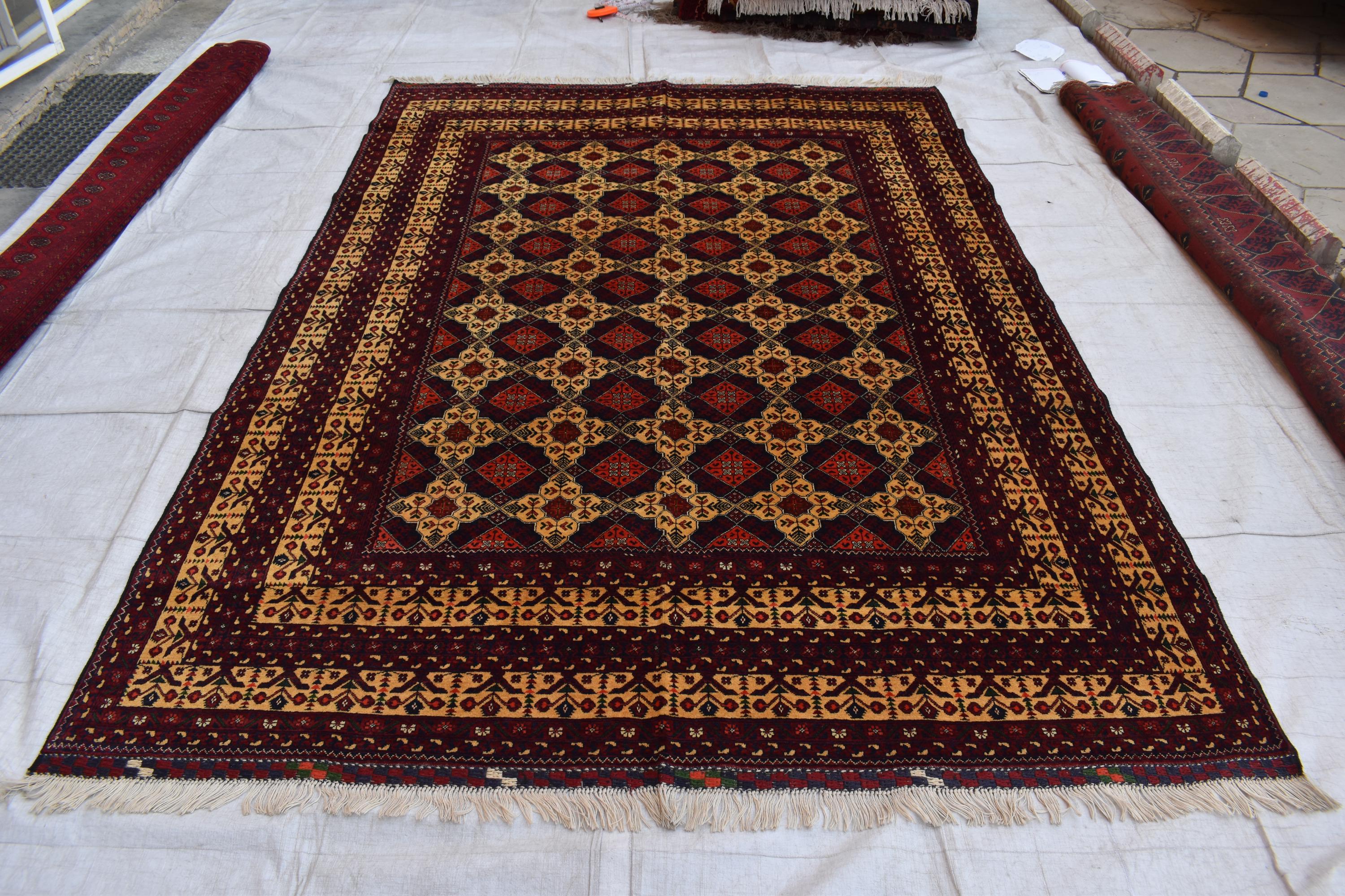 7x10 Exquisite Yousafi Carpet – Handwoven Afghan Masterpiece | Living Room Rug | Bedroom Rug | Boho Decor | Geometric, Multicolor Rug