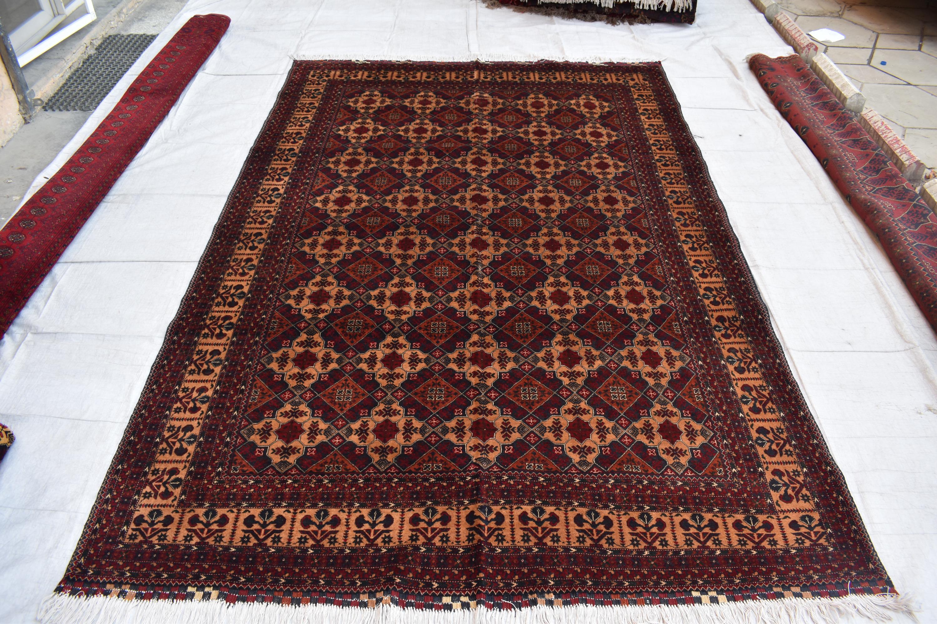 Elegant 10x6.6 ft Yousafi Carpet – Handwoven Afghan Craftsmanship | Living Room Rug | Farm House Rug | Boho Home Decor