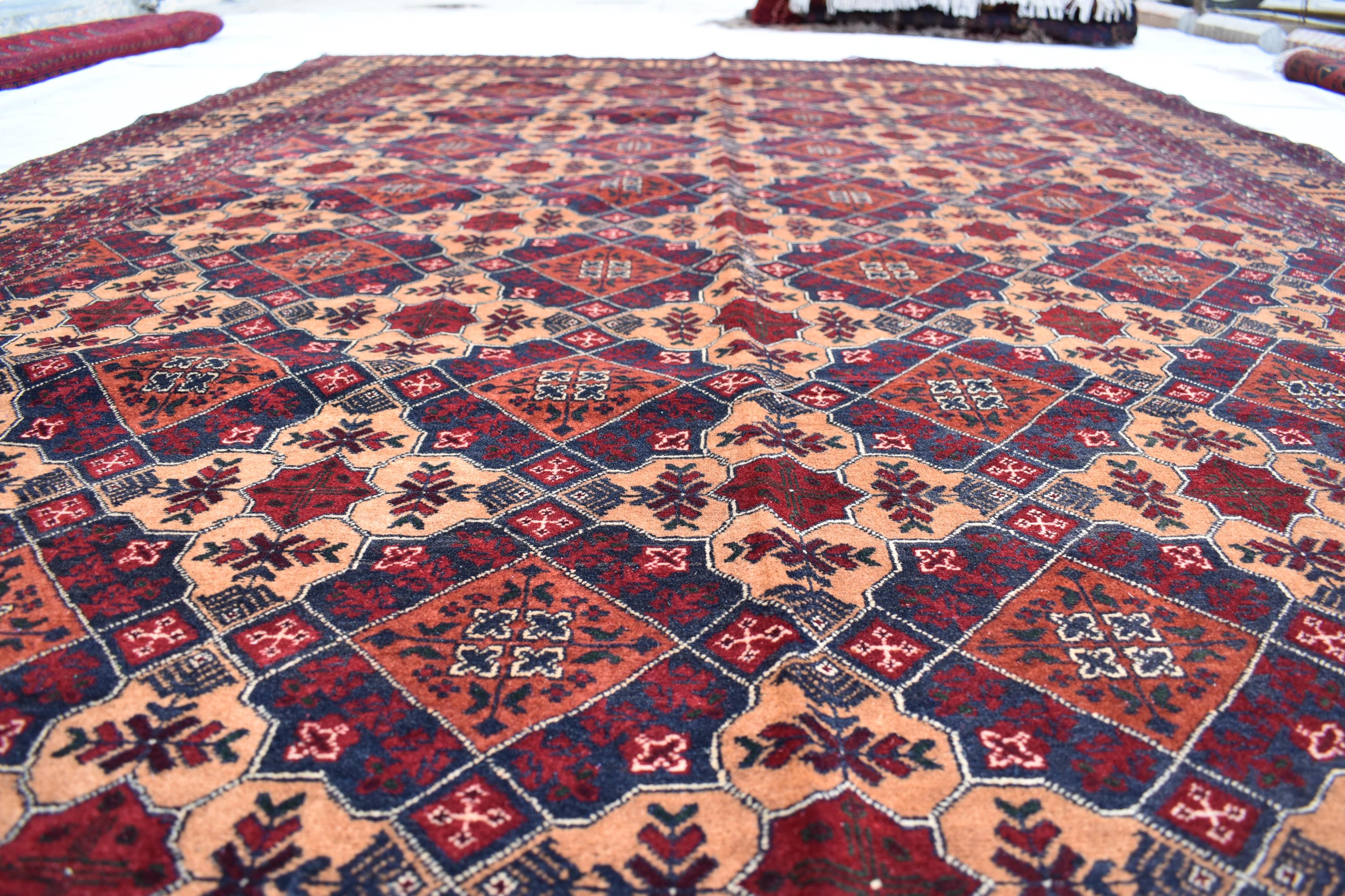 Elegant 10x6.6 ft Yousafi Carpet – Handwoven Afghan Craftsmanship | Living Room Rug | Farm House Rug | Boho Home Decor