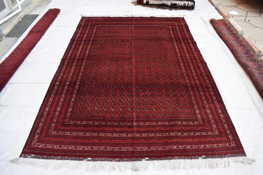 7x10 Authentic Mowrai Gul Carpet – Handwoven Afghan Tradition | Living Room Rug | Dining room Carpet | Rustic Home Decor 9.11x6.6 ft