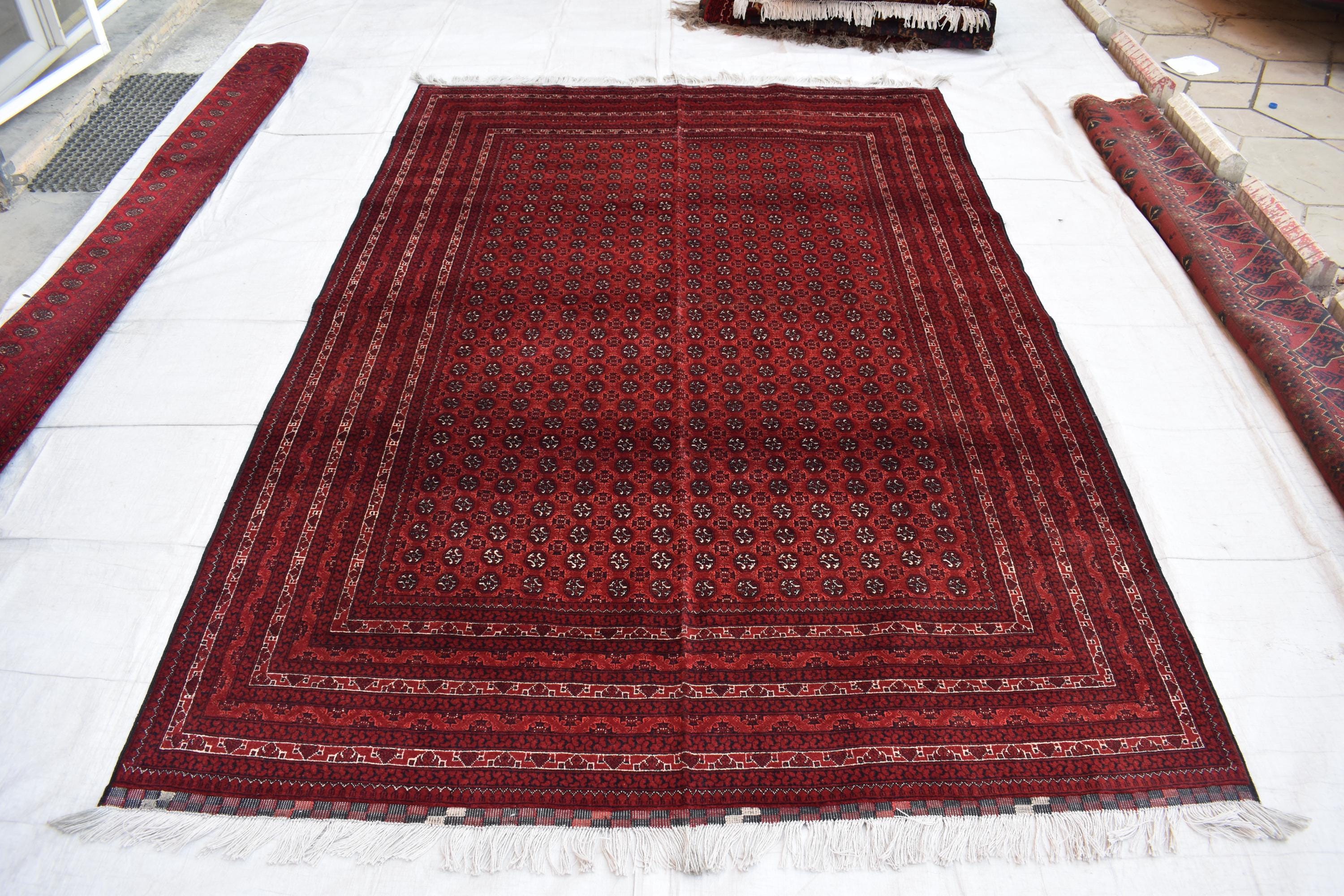 7x10 Authentic Mowrai Gul Carpet – Handwoven Afghan Tradition | Living Room Rug | Dining room Carpet | Rustic Home Decor 9.11x6.6 ft