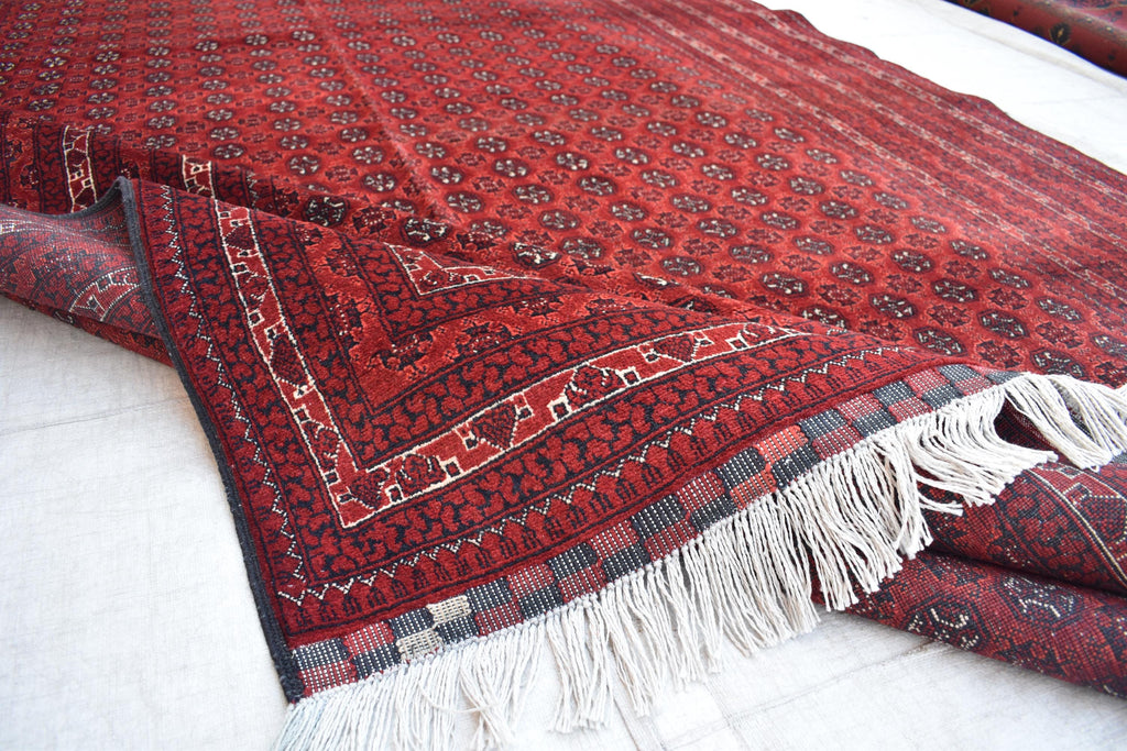 7x10 Authentic Mowrai Gul Carpet – Handwoven Afghan Tradition | Living Room Rug | Dining room Carpet | Rustic Home Decor 9.11x6.6 ft