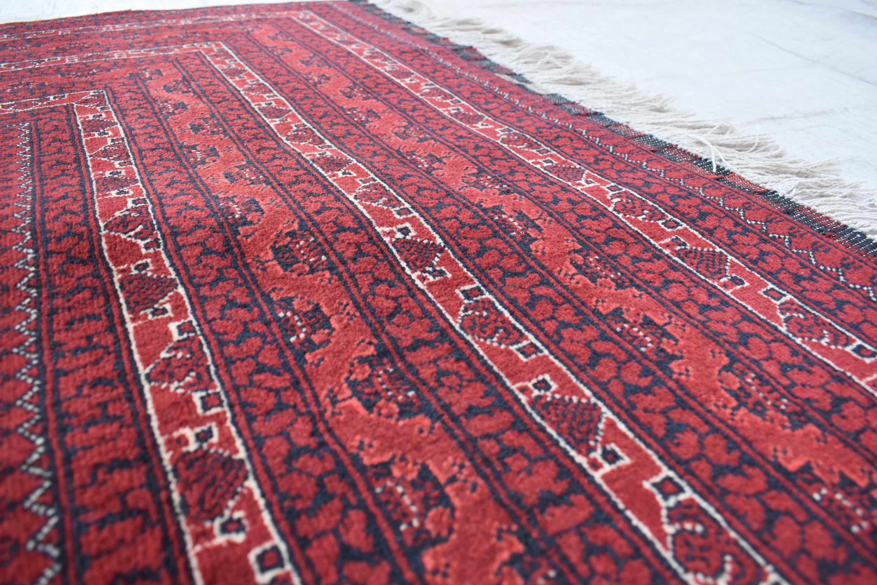 7x10 Authentic Mowrai Gul Carpet – Handwoven Afghan Tradition | Living Room Rug | Dining room Carpet | Rustic Home Decor 9.11x6.6 ft
