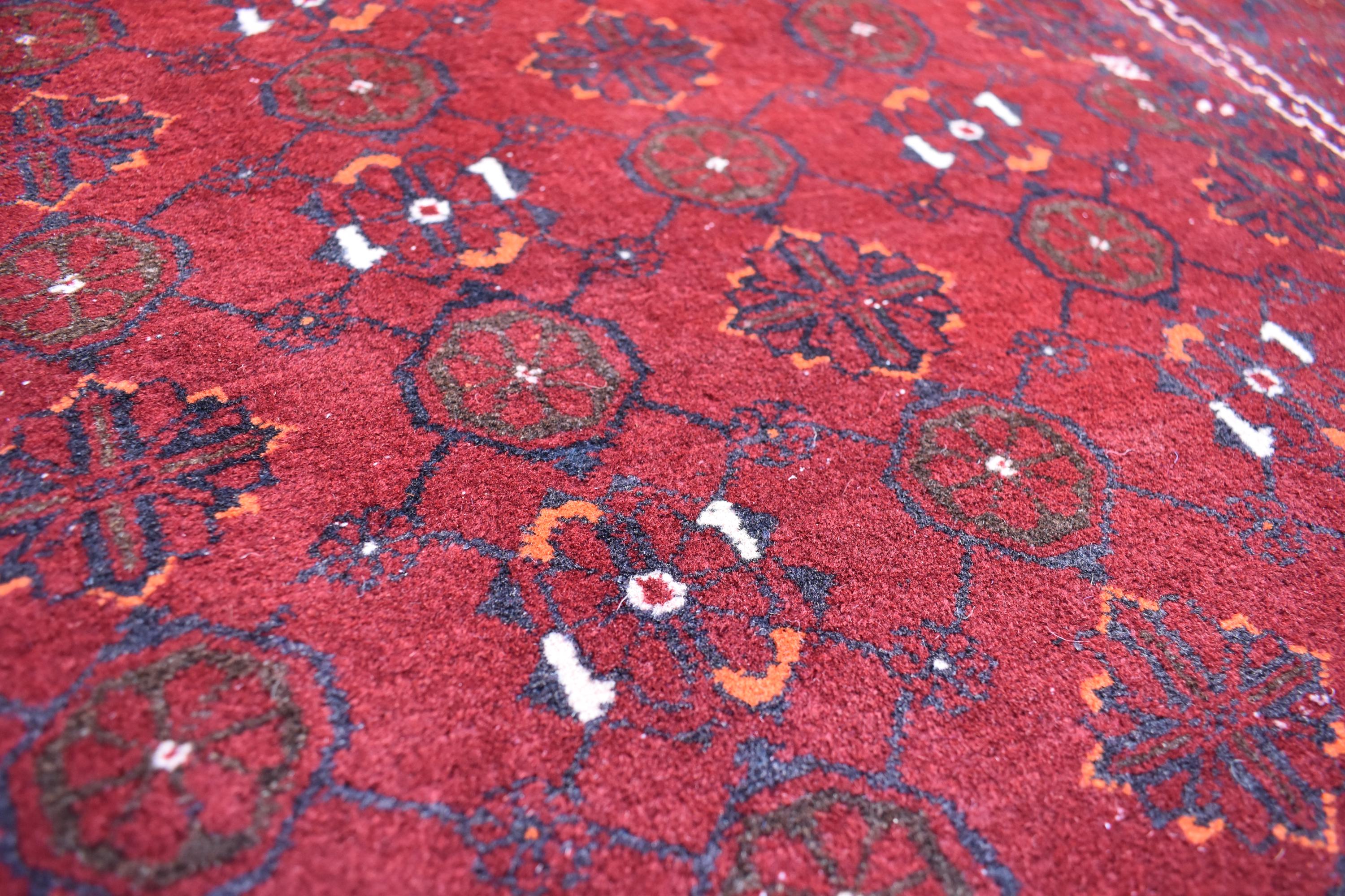 Antique 9.7x6.8 ft Afghan Carpet – Handwoven Traditional Masterpiece | Living Room Rug | Farm House Carpet | Vintage Rug