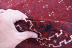 Antique 9.7x6.8 ft Afghan Carpet – Handwoven Traditional Masterpiece | Living Room Rug | Farm House Carpet | Vintage Rug
