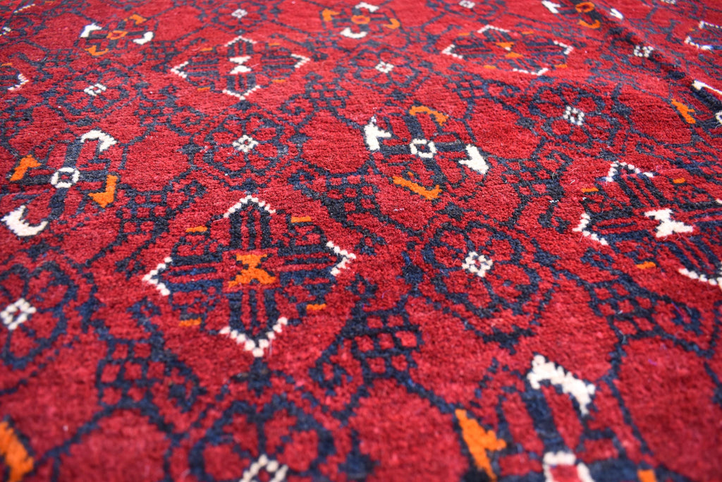 Antique Afghan handmade carpet 9.8 x 6.7 ft, Rustic Home Decor or Office Decor | Farm House Rug | 100 Years Old