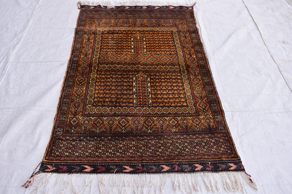 Handwoven 100% Silk Afghan Glassac Rug – 5.4x3.1 ft | Vintage Bohemian Area Rug | Unique Tribal Design | Small Living Room Accent, Bedroom.