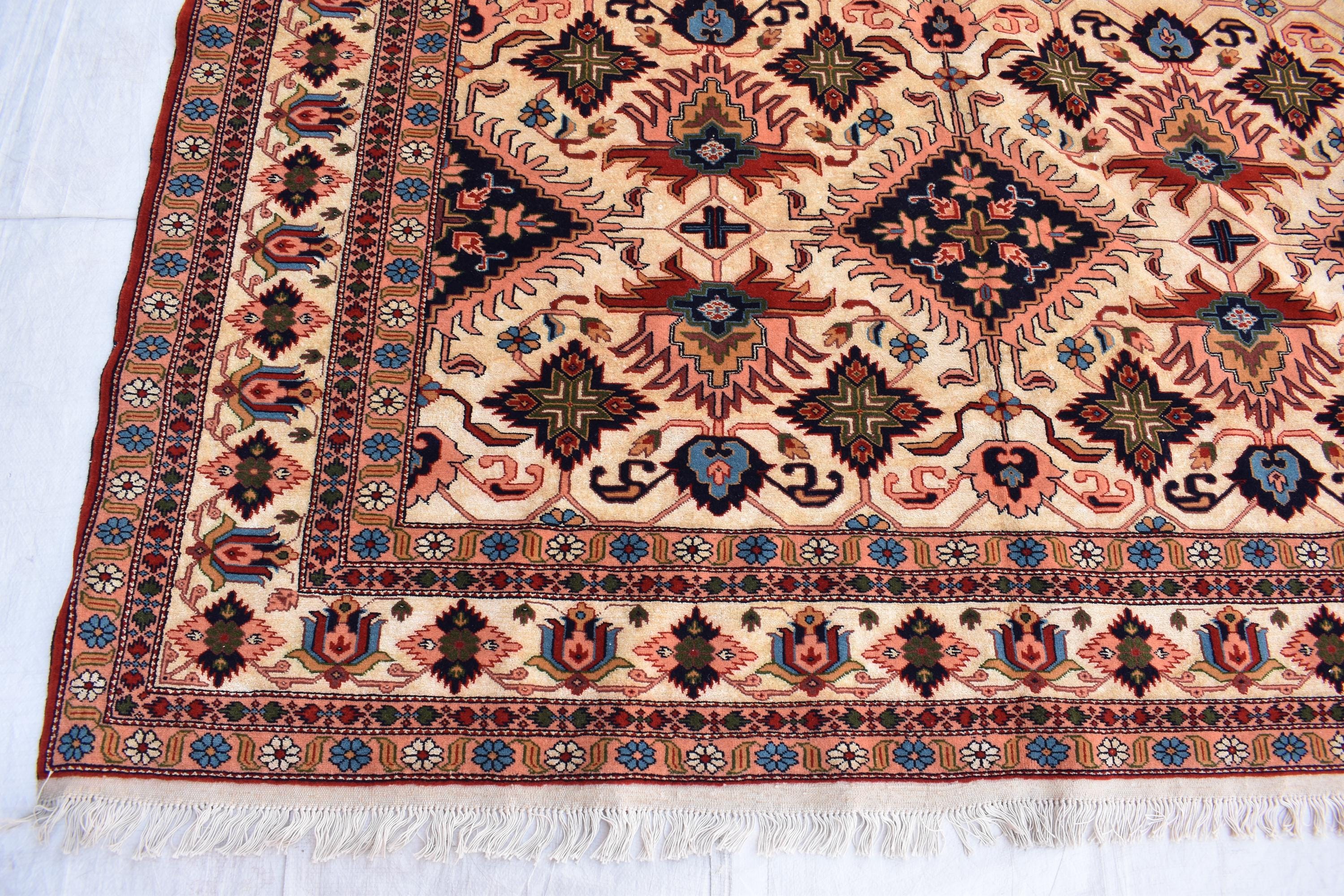 7x10 80% Silk Kazak Rug-Handcrafted Afghan Tribal Carpet, Luxurious Oriental Design, Living Room Rug, Boho Home Decor, Bedroom Rug 9.11x7 ft