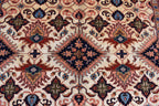 7x10 80% Silk Kazak Rug-Handcrafted Afghan Tribal Carpet, Luxurious Oriental Design, Living Room Rug, Boho Home Decor, Bedroom Rug 9.11x7 ft