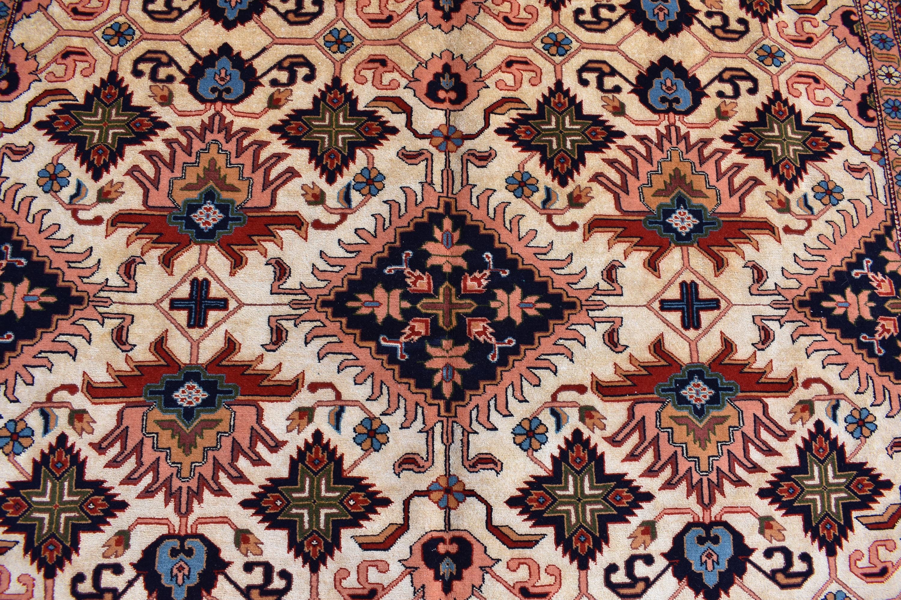 7x10 80% Silk Kazak Rug-Handcrafted Afghan Tribal Carpet, Luxurious Oriental Design, Living Room Rug, Boho Home Decor, Bedroom Rug 9.11x7 ft