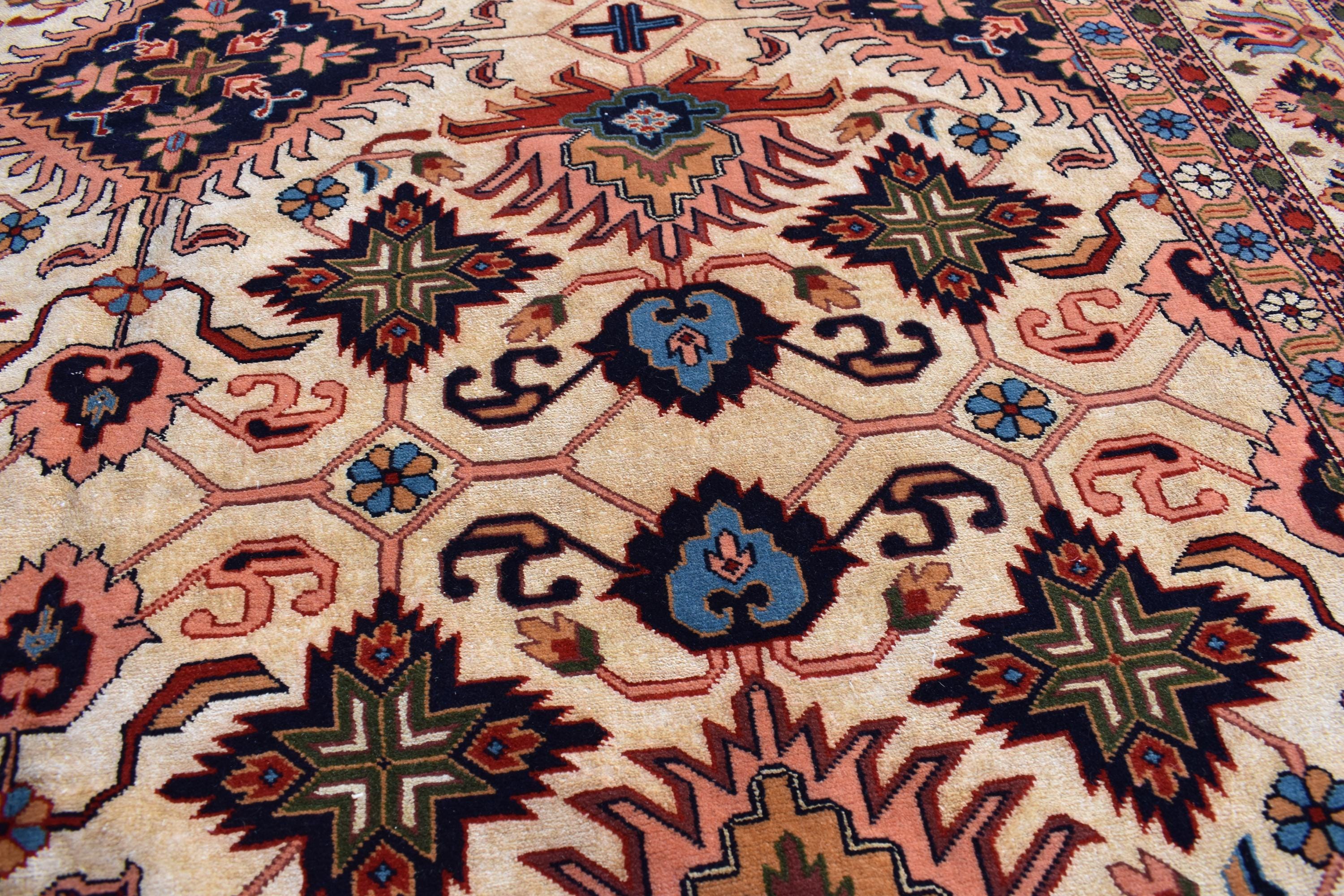7x10 80% Silk Kazak Rug-Handcrafted Afghan Tribal Carpet, Luxurious Oriental Design, Living Room Rug, Boho Home Decor, Bedroom Rug 9.11x7 ft