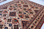 7x10 80% Silk Kazak Rug-Handcrafted Afghan Tribal Carpet, Luxurious Oriental Design, Living Room Rug, Boho Home Decor, Bedroom Rug 9.11x7 ft