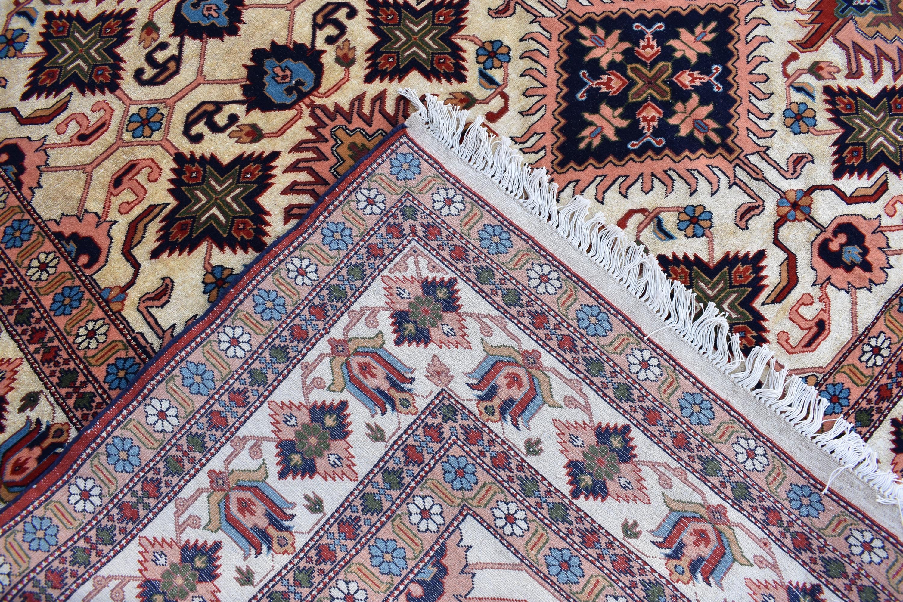 7x10 80% Silk Kazak Rug-Handcrafted Afghan Tribal Carpet, Luxurious Oriental Design, Living Room Rug, Boho Home Decor, Bedroom Rug 9.11x7 ft