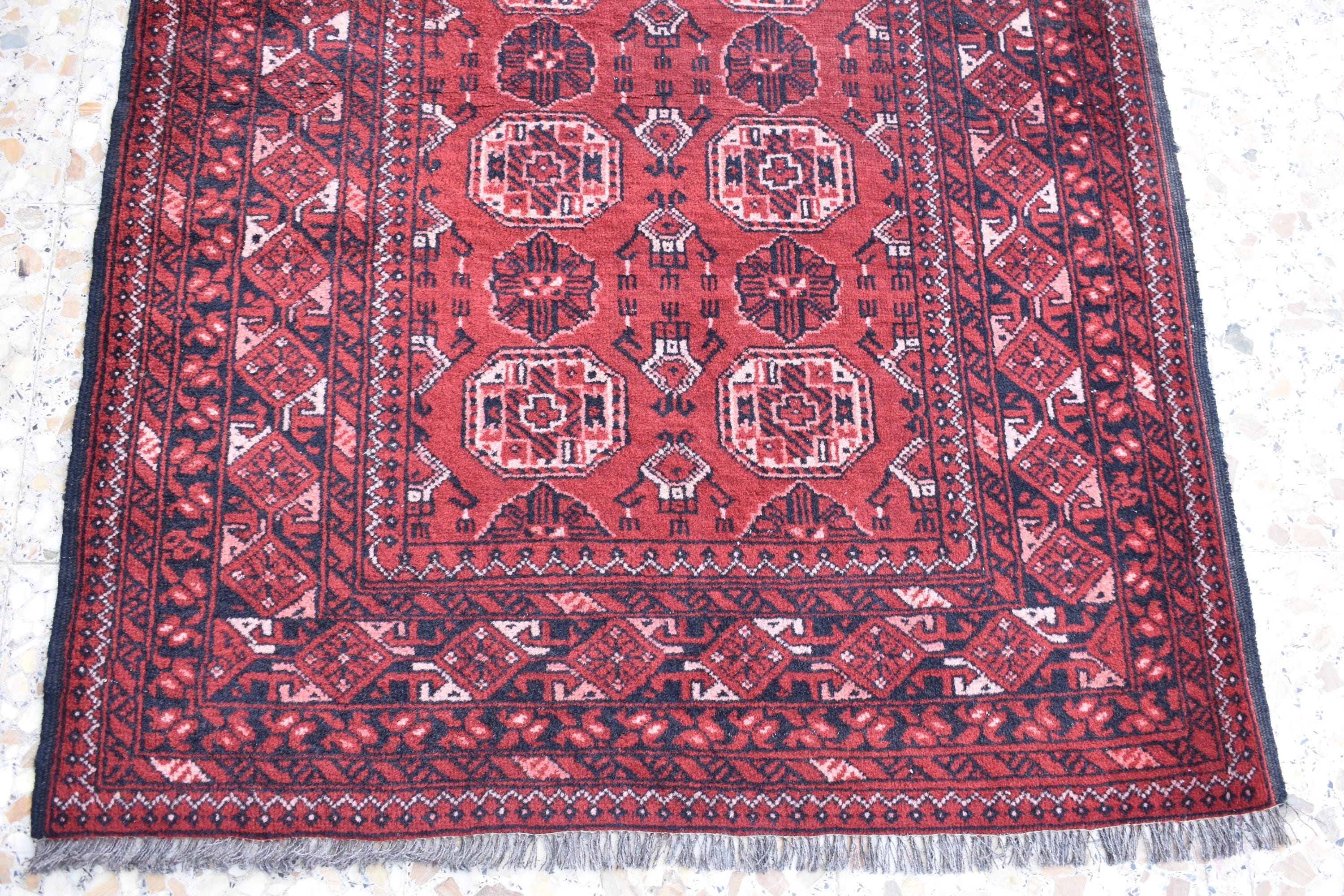 1992 Antique Waziri Runner Rug 9.3 x 3 ft | Handwoven Wool Carpet | Traditional Tribal Waziri Design | Vintage Runner for Hallway