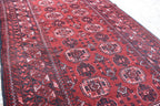 1992 Antique Waziri Runner Rug 9.3 x 3 ft | Handwoven Wool Carpet | Traditional Tribal Waziri Design | Vintage Runner for Hallway